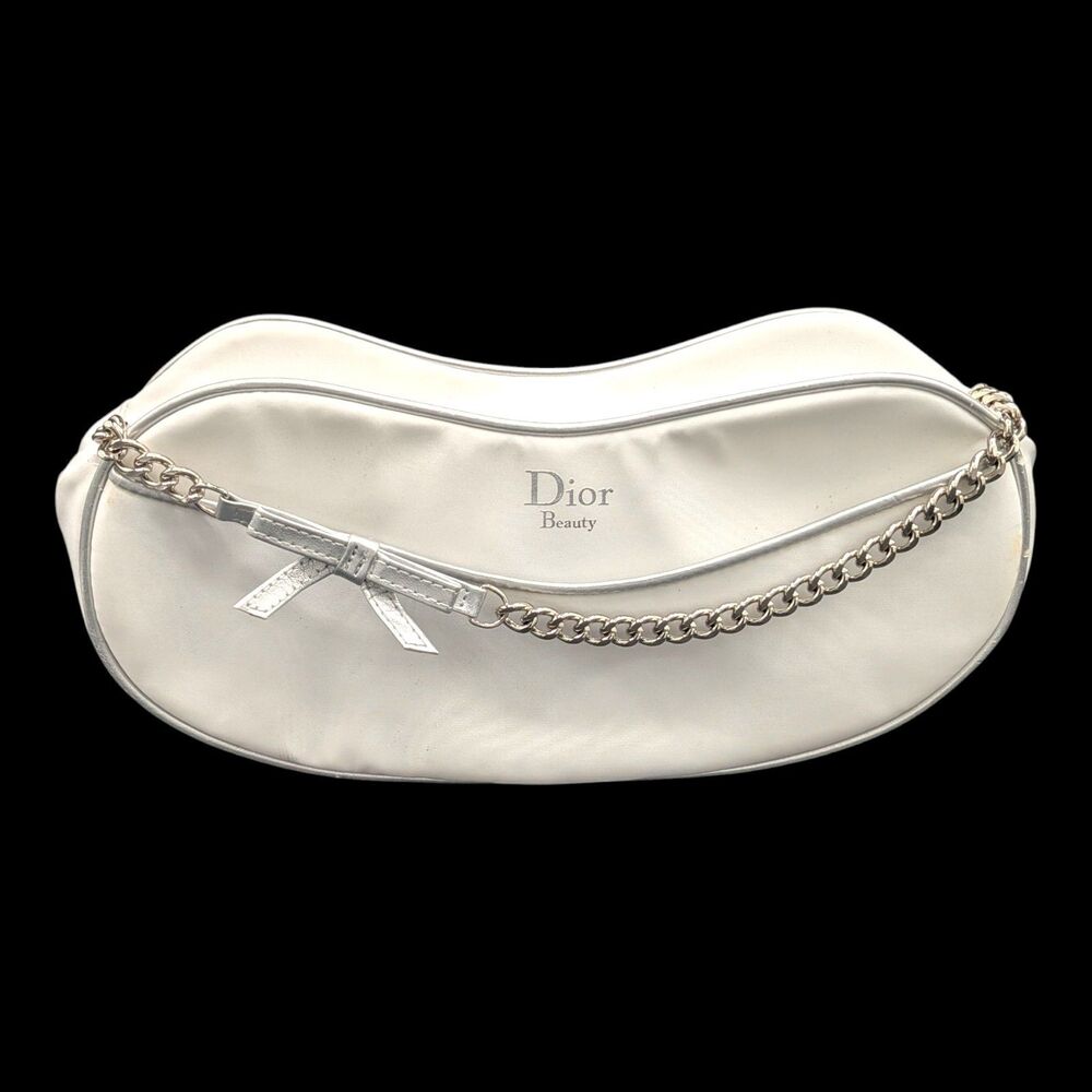Christian Dior J'adore White w/Sparkle Piping Clutch Cosmetic Bag